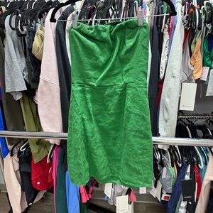 Reformation Strapless Green Dress